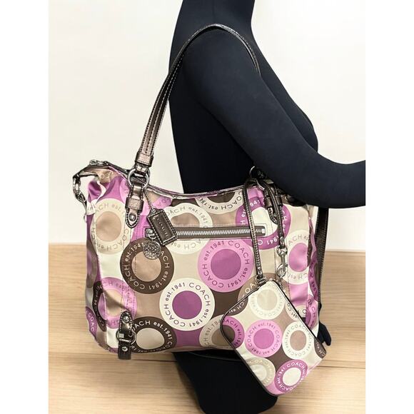 Y2K Coach F17582 Alexandra Snap Head Print Convertible Bag & Wristlet - Picture 9 of 14